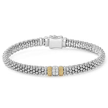 Load image into Gallery viewer, SS/18K Caviar Lux Diamond Single 6mm Rope Bracelet
