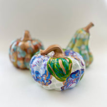 Load image into Gallery viewer, Blue Hydrangea Floral Pumpkin