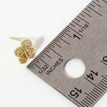 Load image into Gallery viewer, Pave-Set 10mm Quatrefoil 18K-Gold-Dipped Stud Earrings