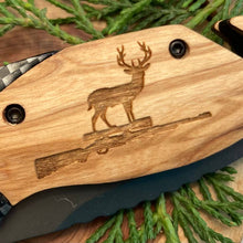Load image into Gallery viewer, Deer on Rifle Pocket Knife