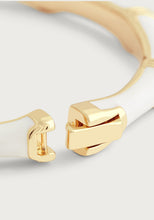 Load image into Gallery viewer, Bamboo Crème Enamel Hinged Bangle