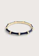 Load image into Gallery viewer, Bamboo Atlantic Navy Blue Enamel Hinged Bangle