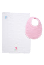 Load image into Gallery viewer, Pink Golf Bib & Burp Box Set