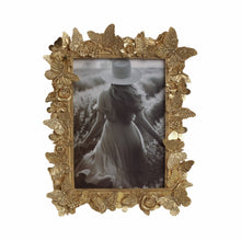 Load image into Gallery viewer, Photo Frame - Gold Polyresin Butterfly in Bloom 5x7 in.