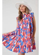 Load image into Gallery viewer, Brushed Prints Sleeveless Button Down Dress
