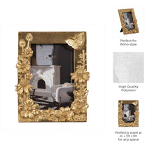 Load image into Gallery viewer, Gold Resin Boho Spring Time Photo Frame, 4x6 inches