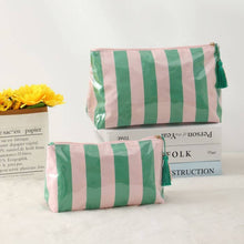 Load image into Gallery viewer, Travel Stripe Cosmetic Makeup Pouch Bag