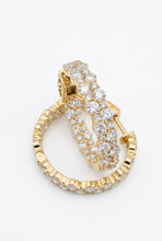 Load image into Gallery viewer, 14K Yellow Gold Diamond Inside/Outside Two Row Hoop Earrings