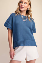 Load image into Gallery viewer, Short-Sleeve Crew-Neck Sweater