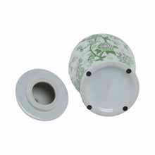 Load image into Gallery viewer, Ceramic Bird Flower Decorative Temple Jar - Green, 18 in.