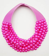 Load image into Gallery viewer, Bling Bella Chunky Pearl Beaded Layered Magnetic Necklace