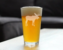 Load image into Gallery viewer, Moose Silhouette Pint Glass for Beer - 16 oz.