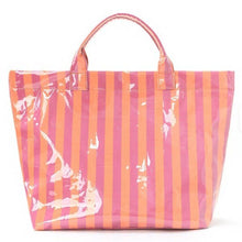 Load image into Gallery viewer, Large Striped Vinyl Tote Bags
