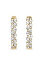 Load image into Gallery viewer, 14K Yellow Gold Diamond Inside/Outside Two Row Hoop Earrings