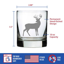 Load image into Gallery viewer, Deer Silhouette Whiskey Rocks Glass - 10 oz.