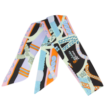Load image into Gallery viewer, Vibrant Mosaic Skinny Silk Scarf
