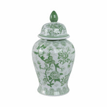 Load image into Gallery viewer, Ceramic Bird Flower Decorative Temple Jar - Green, 18 in.