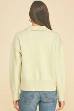 Load image into Gallery viewer, Pinch Collared Button Down Blue Sweater