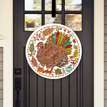 Load image into Gallery viewer, Colorful Feather Turkey "Mr. Feathersworth" Door Hanger