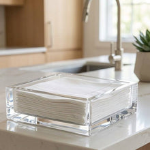Load image into Gallery viewer, Clear glass container with white napkins on a kitchen counter