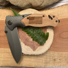 Load image into Gallery viewer, American Flag Lasered Pocket Knife