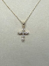 Load image into Gallery viewer, 14K Yellow Gold 0.41 ct Diamond Cross Necklace