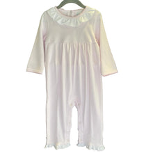 Load image into Gallery viewer, Pink/ White Striped Collared Romper