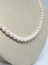 Load image into Gallery viewer, 19" 14K White Gold 6-6.5 mm Akoya Pearl Necklace with 14K White Gold Clasp