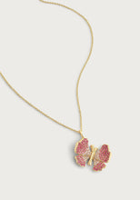 Load image into Gallery viewer, Butterfly Pink Pave Necklace