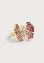 Load image into Gallery viewer, Butterfly Pink Pave Ring