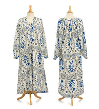 Load image into Gallery viewer, Long Flowy Blue and White Dress