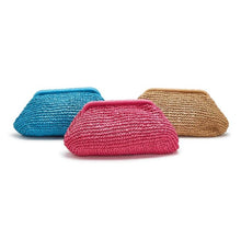 Load image into Gallery viewer, Raffia Hinged Clutch Bag