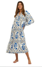 Load image into Gallery viewer, Long Flowy Blue and White Dress