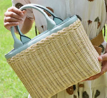 Load image into Gallery viewer, Italian Leather Woven Basket Handbag