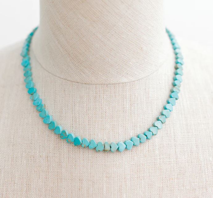 All Hearts Turquoise Necklace