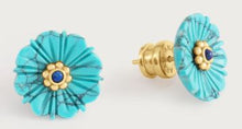 Load image into Gallery viewer, Milos Carved Stone Flower Stud Earring