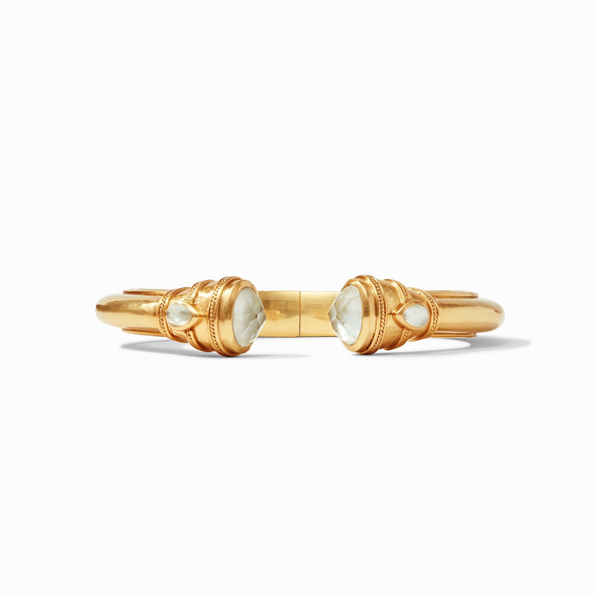[Julie Vos] Cannes Demi Cuff- Silver Iridescent Clear Crystal