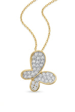 Load image into Gallery viewer, 14K Yellow Gold Diamond Butterfly Necklace, 0.50 cts