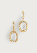 Load image into Gallery viewer, Bamboo Mother of Pearl Drop Earrings