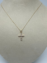 Load image into Gallery viewer, 14K Yellow Gold 0.41 ct Diamond Cross Necklace