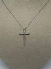 Load image into Gallery viewer, 14K White Gold 0.50 carat Diamond Cross Necklace