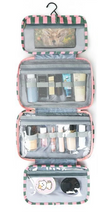 Load image into Gallery viewer, Striped Hanging Toiletry & Makeup Organizer Bag