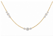 Load image into Gallery viewer, 14K Yellow Gold 1.23 cttw Drilled Diamond Necklace