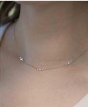 Load image into Gallery viewer, 14K Yellow Gold 1.23 cttw Drilled Diamond Necklace