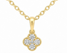 Load image into Gallery viewer, 14K Yellow Gold 0.412 ctw Diamond Accent Clover Shaped Necklace