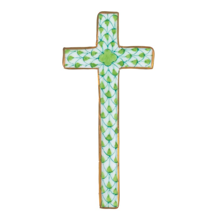 Lime Green Fishnet Miniature Cross