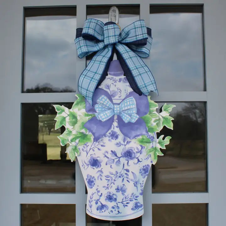 Blue Classic Ginger Jar Door Hanger Cole and Co.