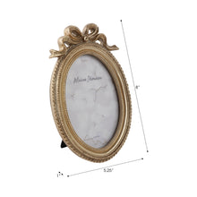 Load image into Gallery viewer, Photo Frame - Gold Polyresin Oval Coquette with Bow, 4x6 in.