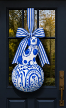 Load image into Gallery viewer, Chinois Blue Staffie Dog Pumpkin Door Hanger