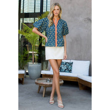 Load image into Gallery viewer, Puff Sleeve Floral Detailed V-Neck Top